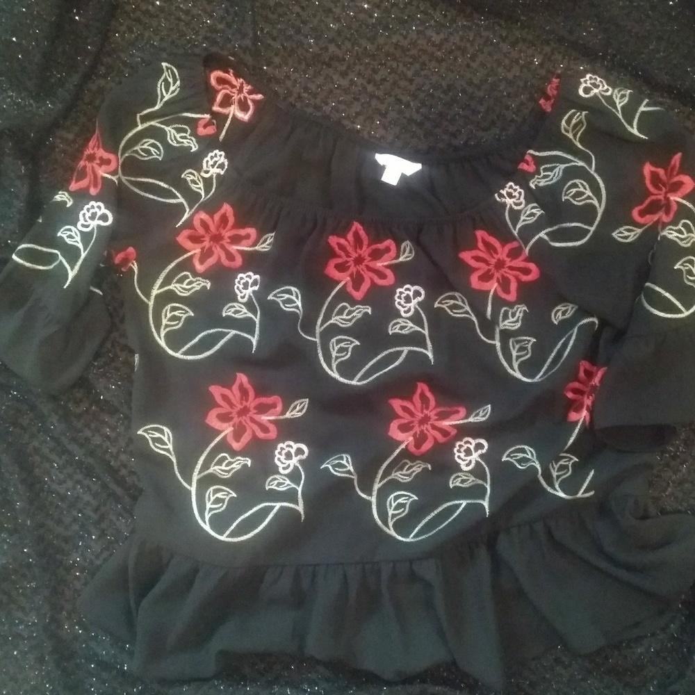 Beautiful rose embroidered top